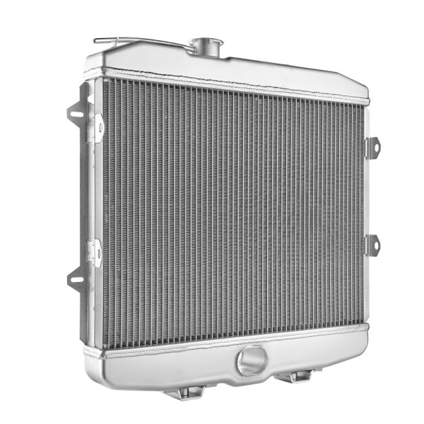 Фото Радиатор охлаждения алюминиевый для а/м УАЗ 3151, 31519, 3303, 2206, 3741 и их мод. (паяный, 2х ряд., мет.бачки) - PEKAR  3741-1301010